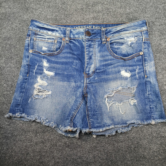 American Eagle Outfitters Pants - American Eagle Cut Off Denim Shorts Women Size 8 Distressed Tomgirl Button Fly